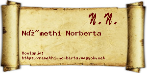 Némethi Norberta névjegykártya